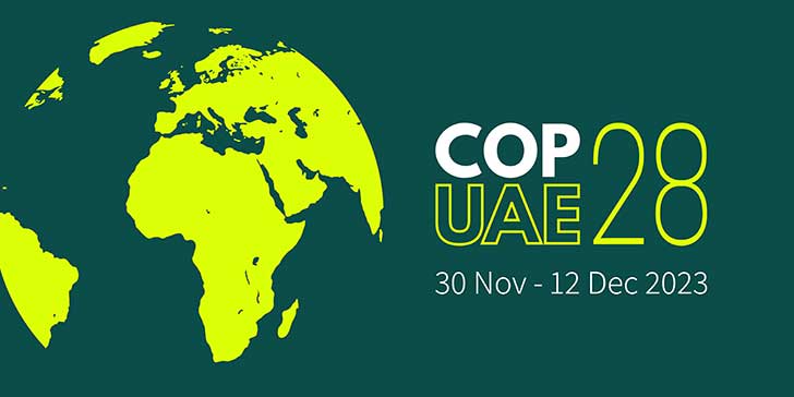 Logo de la COP 28 à Dubaï