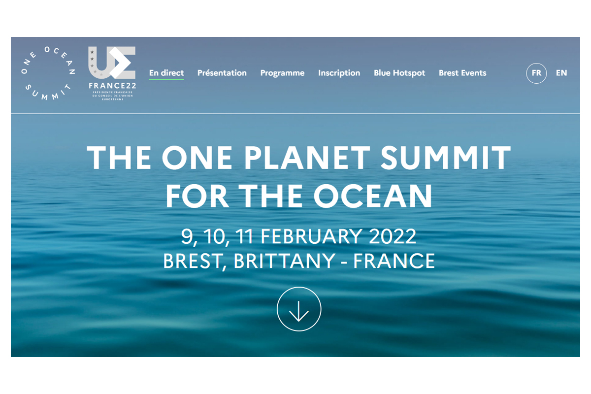 Une du site One Ocean Summit à Brest, présidé par Emmanuel Macron