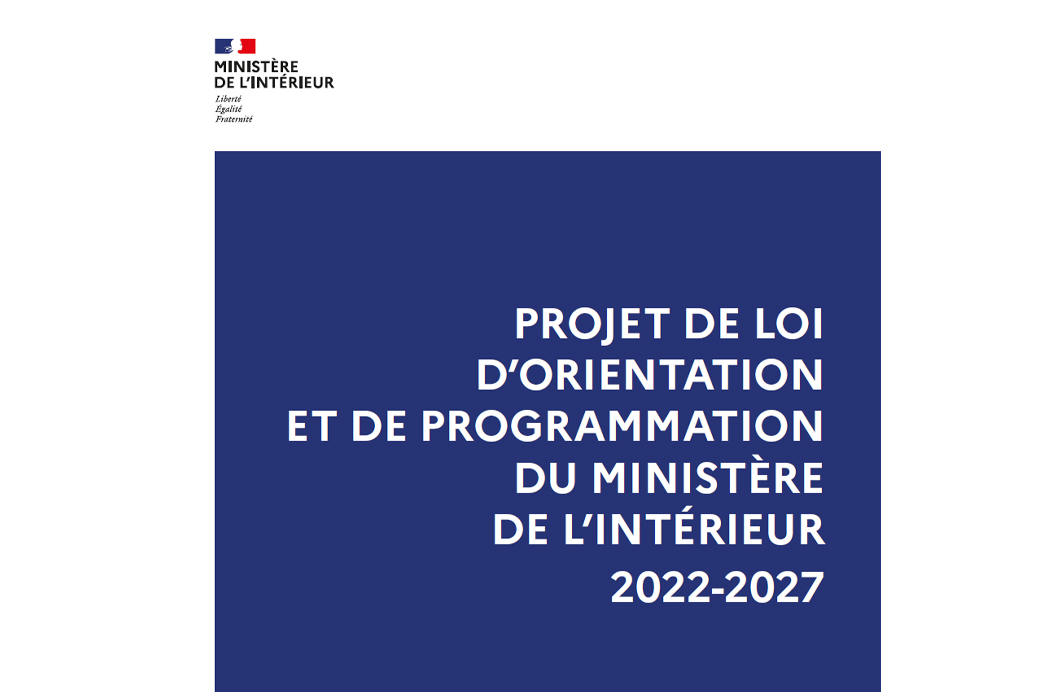 Couverture du DP projet de loi d’orientation et de programmation du ministère de l’Intérieur (LOPMI)