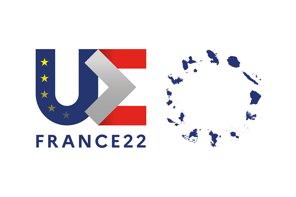 Logo PFUE et ronde des territoires ultramarins